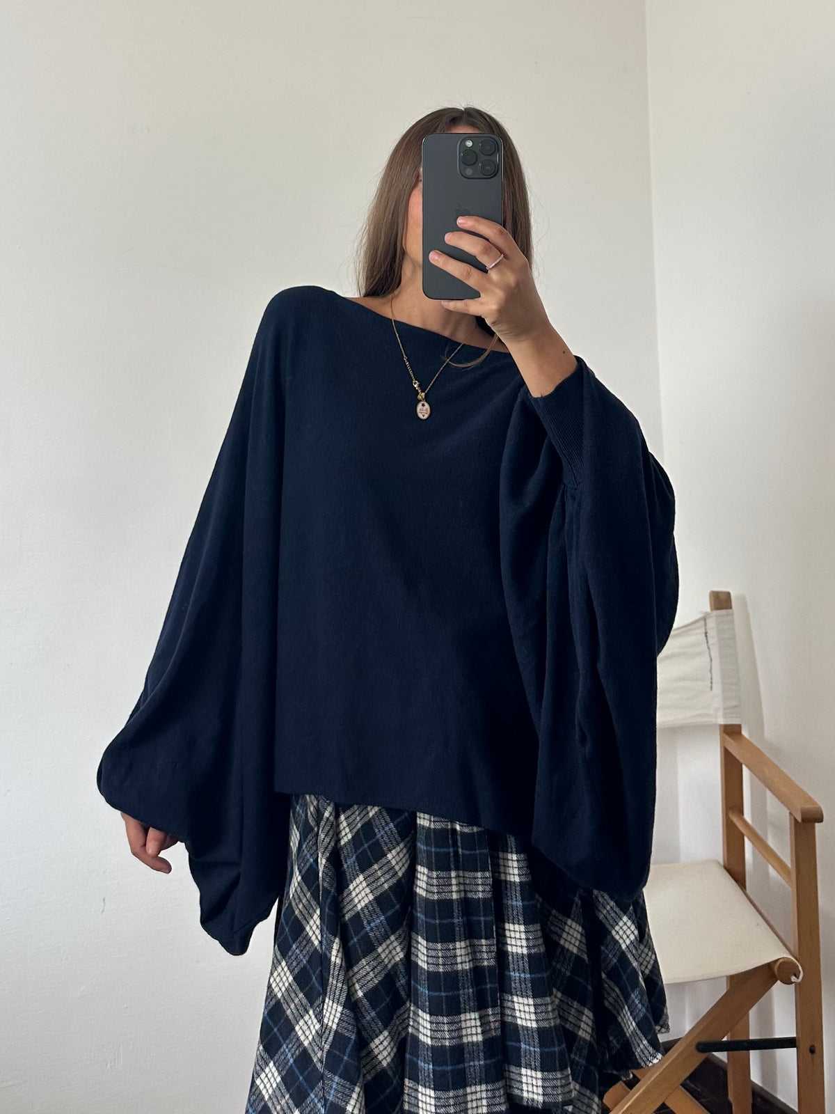 MAGLIA BALLOON in morbida viscosa BLU