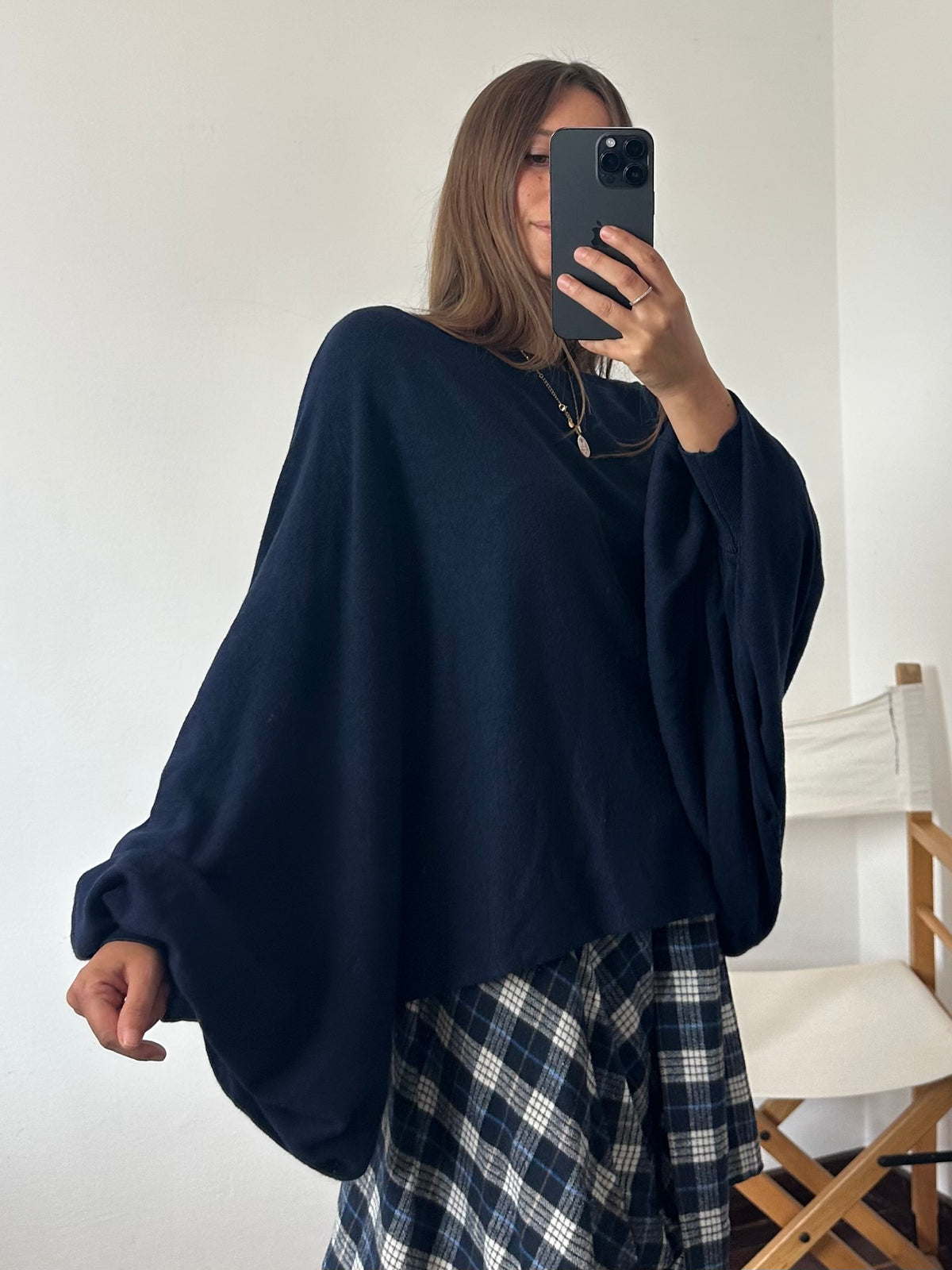 MAGLIA BALLOON in morbida viscosa BLU