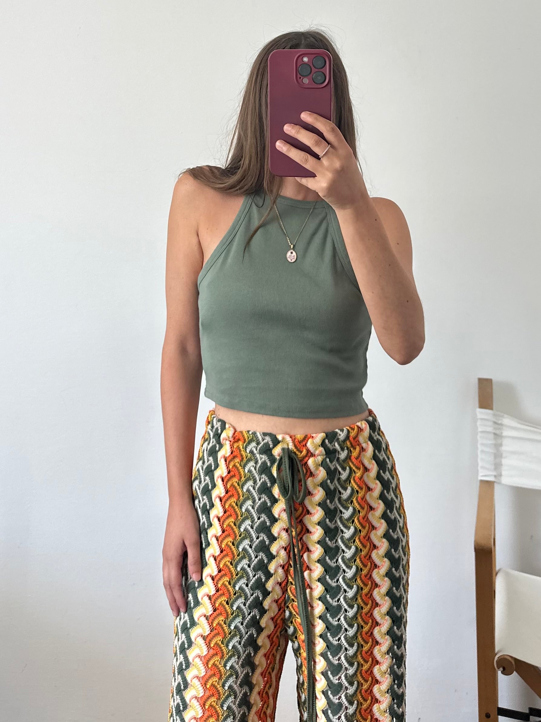 PANTALONE SUMMER fantasia VERDE-ARANCIONE
