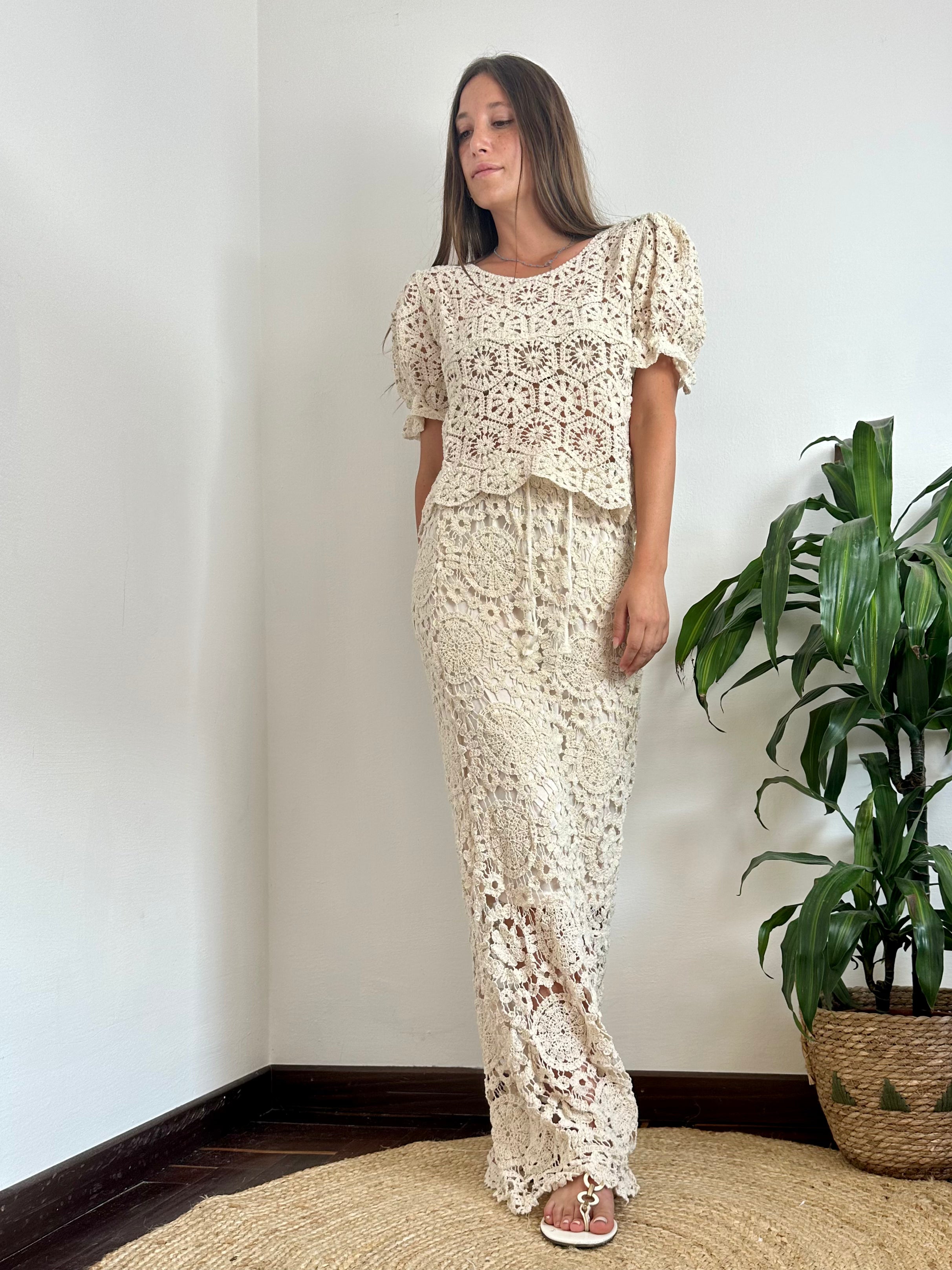 GONNA 100% COTONE CROCHET BEIGE