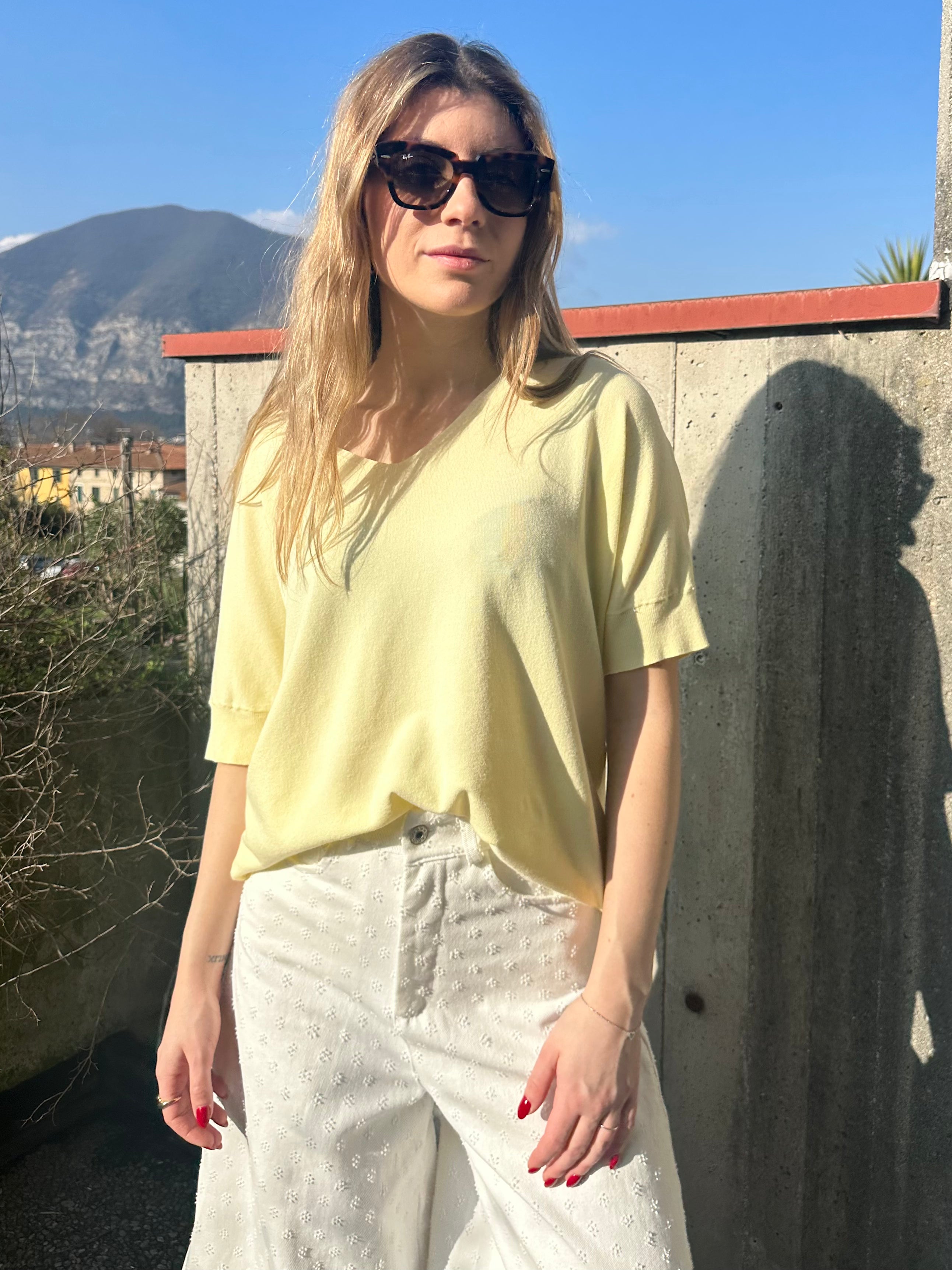 MAGLIA MEZZA MANICA GIALLA